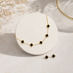 Load image into Gallery viewer, Cloverleaf Necklace Set – 18K Gold Plated
