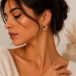 Load image into Gallery viewer, Luna Bloom Earrings – White & Emerald Crystal