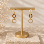 Load image into Gallery viewer, Trinity Link Earrings – 18K Gold Plated