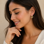 Load image into Gallery viewer, Orbit Elegance Earrings - (Emerald & Crystal)