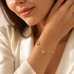 Load image into Gallery viewer, Triple Heart Charm Bracelet – 18K Gold Plated