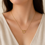 Load image into Gallery viewer, Open Heart Gold Necklace – 18K Gold Plated