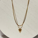 Load image into Gallery viewer, Layered Heart Pendant Necklace – 18K Gold Plated