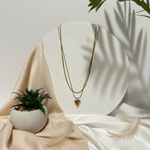 Load image into Gallery viewer, Layered Heart Pendant Necklace – 18K Gold Plated
