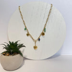 Load image into Gallery viewer, Gemstone Heart Charm Necklace – 18K Gold Plated