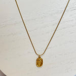 Load image into Gallery viewer, Sculpted Floral Medallion Necklace – 18K Gold Plated