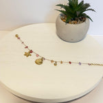 Load image into Gallery viewer, Seashell & Starfish Gemstone Charm Bracelet