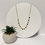 Load image into Gallery viewer, Gold Disc & Crystal Charm Necklace – 18K Gold Plated