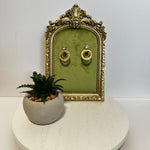 Load image into Gallery viewer, Orbit Elegance Earrings - (Emerald & Crystal)