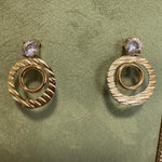 Load image into Gallery viewer, Orbit Elegance Earrings - (Emerald & Crystal)