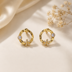Load image into Gallery viewer, Luna Bloom Earrings – White &amp; Emerald Crystal