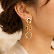 Trinity Link Earrings – 18K Gold Plated