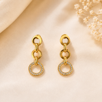 Load image into Gallery viewer, Trinity Link Earrings – 18K Gold Plated
