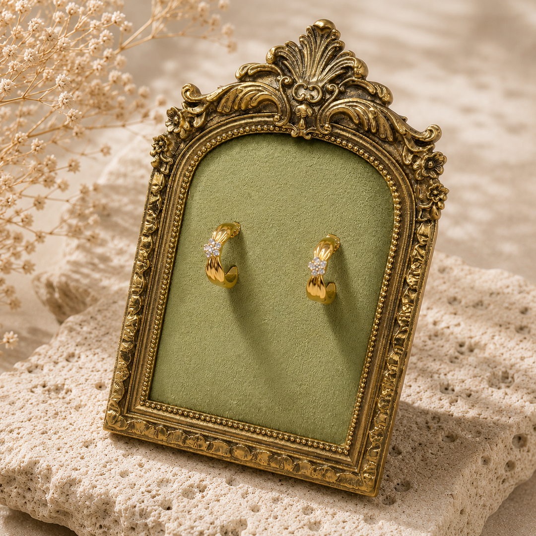 Radiant Bloom Earrings – 18K Gold Plated