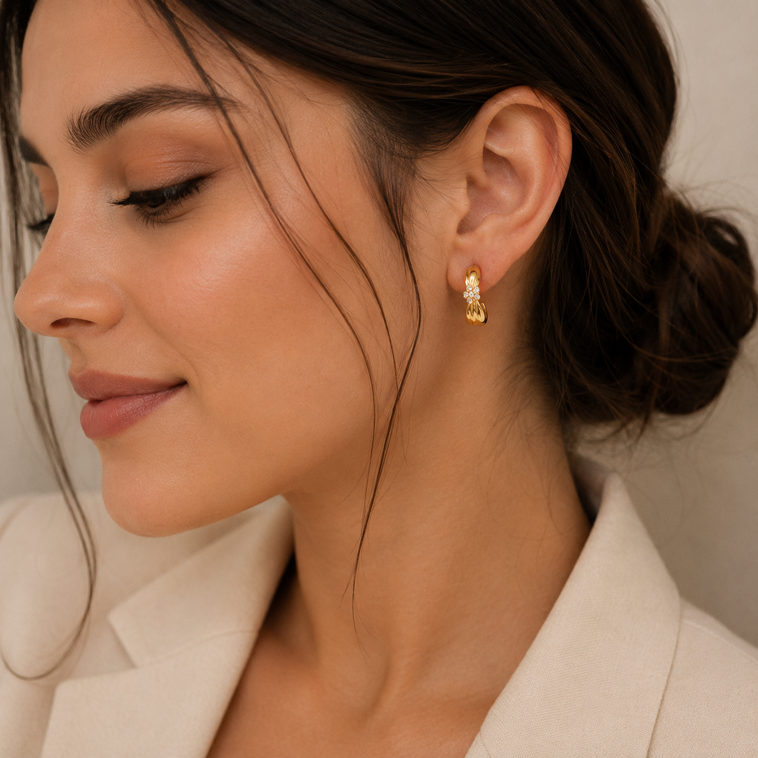 Radiant Bloom Earrings – 18K Gold Plated