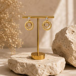 Load image into Gallery viewer, Orbit Elegance Earrings - (Emerald &amp; Crystal)