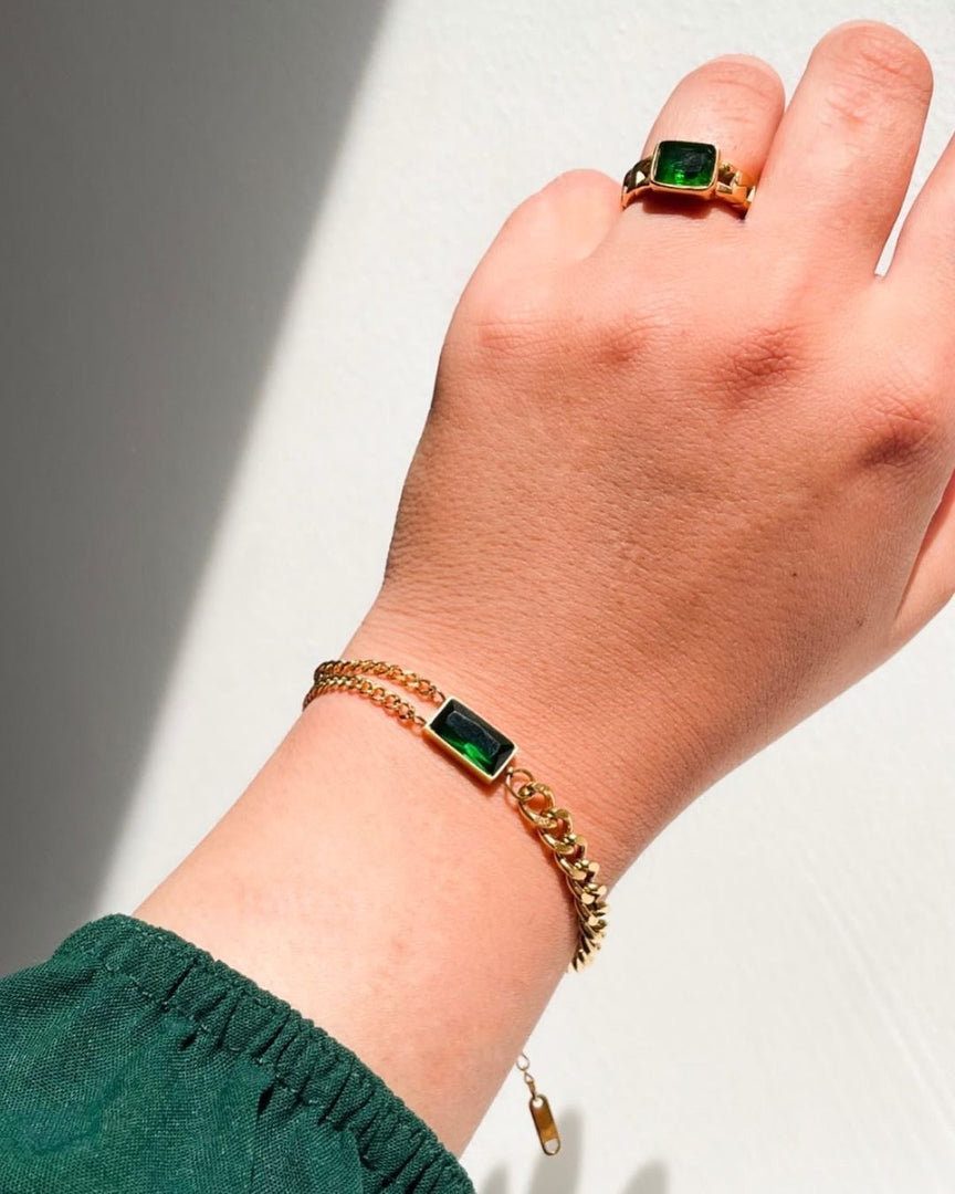 Emerald Luxe Bracelet – 18K Gold Plated
