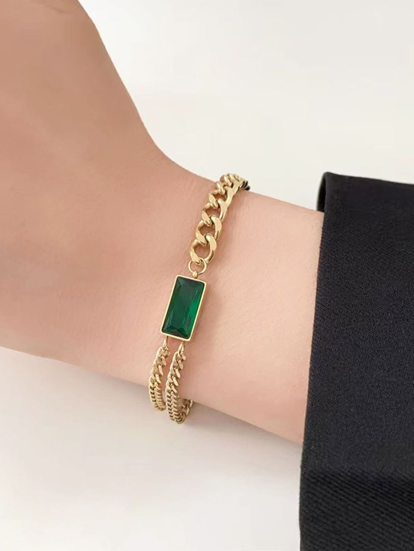 Emerald Luxe Bracelet – 18K Gold Plated