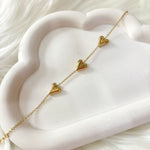 Load image into Gallery viewer, Triple Heart Charm Bracelet – 18K Gold Plated