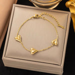 Load image into Gallery viewer, Triple Heart Charm Bracelet – 18K Gold Plated