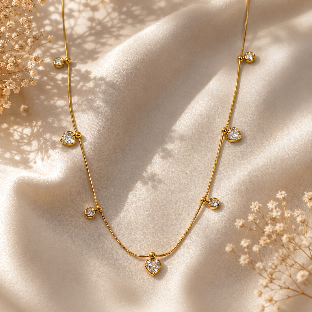 Dainty CZ Drop Necklace – 18K Gold Plated