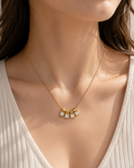 Load image into Gallery viewer, Geometric Crystal Bar Necklace – 18K Gold Plated