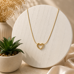 Load image into Gallery viewer, Open Heart Gold Necklace – 18K Gold Plated