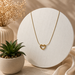 Load image into Gallery viewer, Open Heart Gold Necklace – 18K Gold Plated
