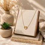 Load image into Gallery viewer, Open Heart Gold Necklace – 18K Gold Plated