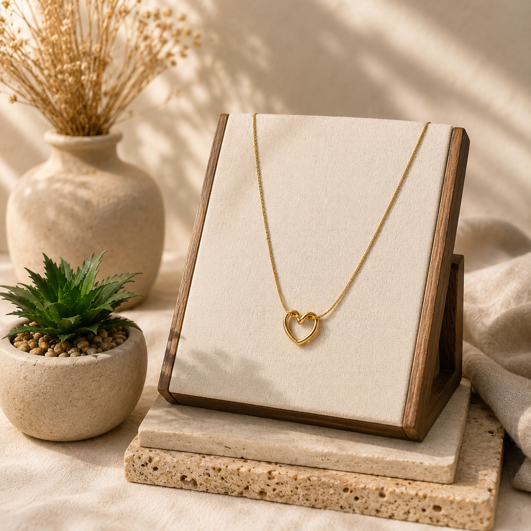 Open Heart Gold Necklace – 18K Gold Plated