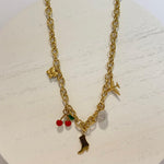 Load image into Gallery viewer, Cherry Heart Charm Necklace – 18K Gold Plated