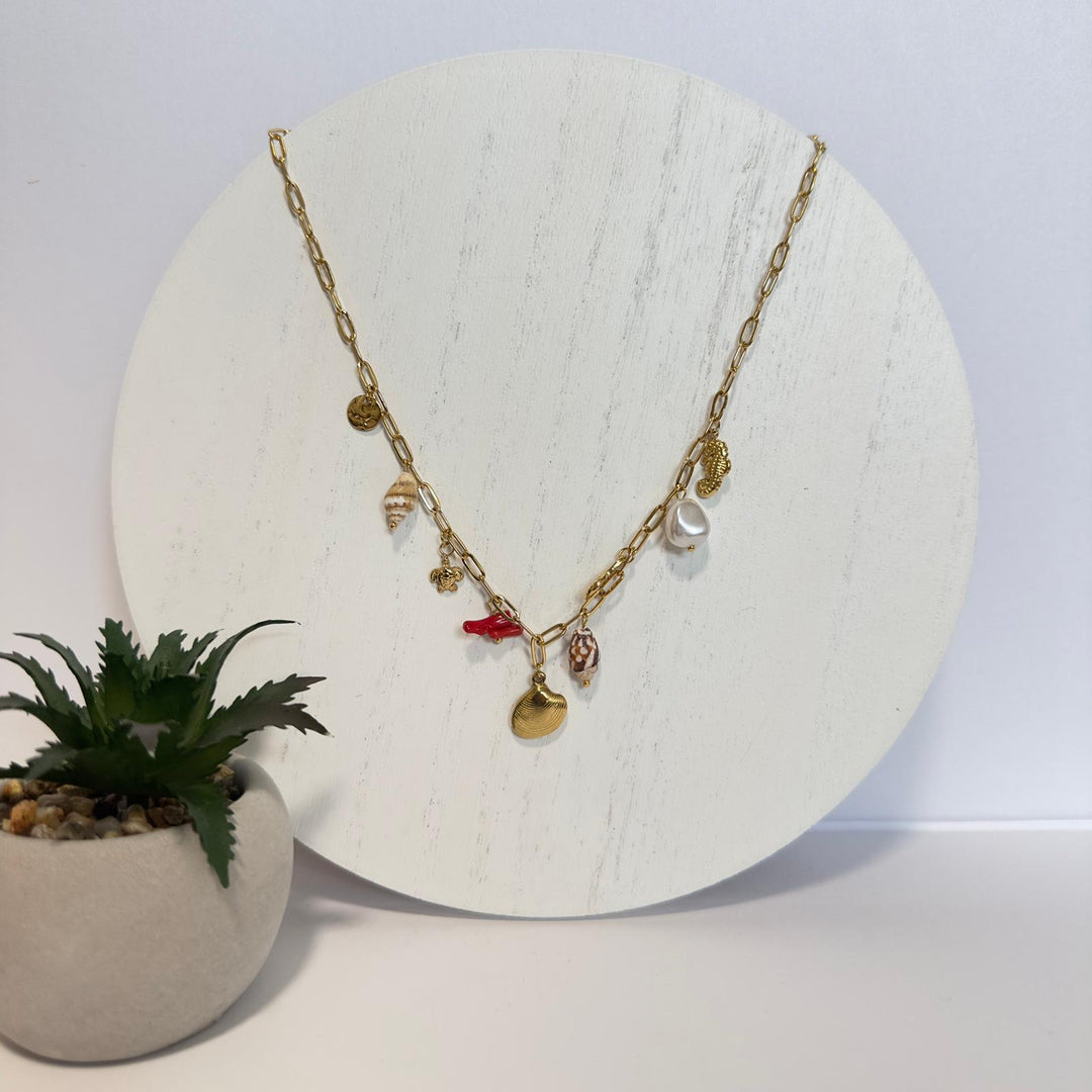 Sea Charm Necklace – 18K Gold Plated
