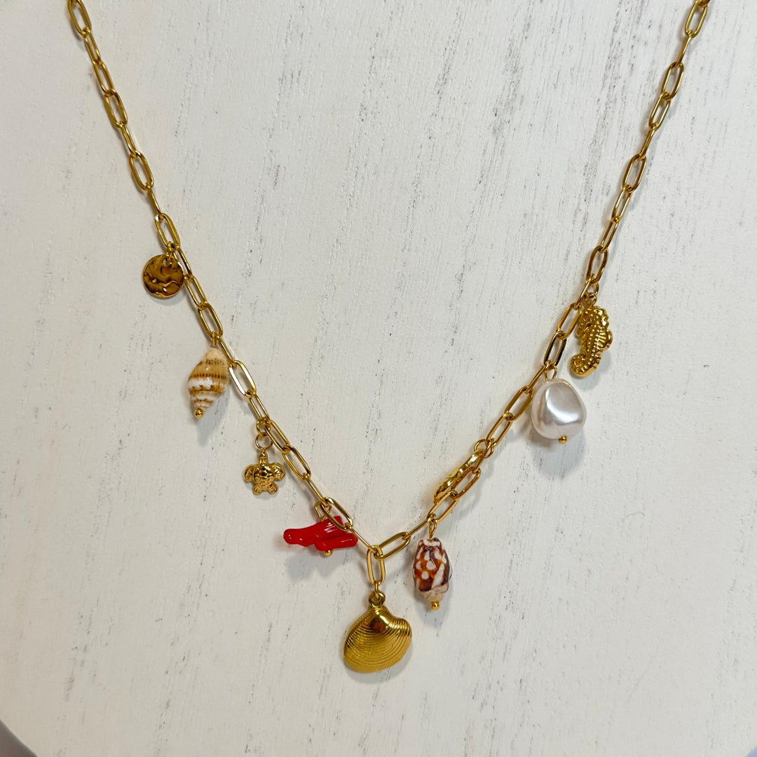 Sea Charm Necklace – 18K Gold Plated
