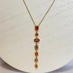 Load image into Gallery viewer, Vibrant Gemstone Drop Necklace – 18K Gold Plated