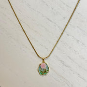 Rose Bloom Pendant Necklace – 18K Gold Plated (3 Colors)