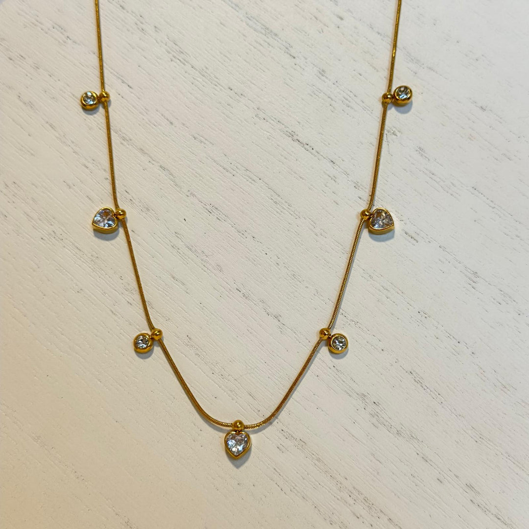 Dainty CZ Drop Necklace – 18K Gold Plated