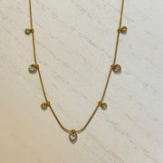 Dainty CZ Drop Necklace – 18K Gold Plated