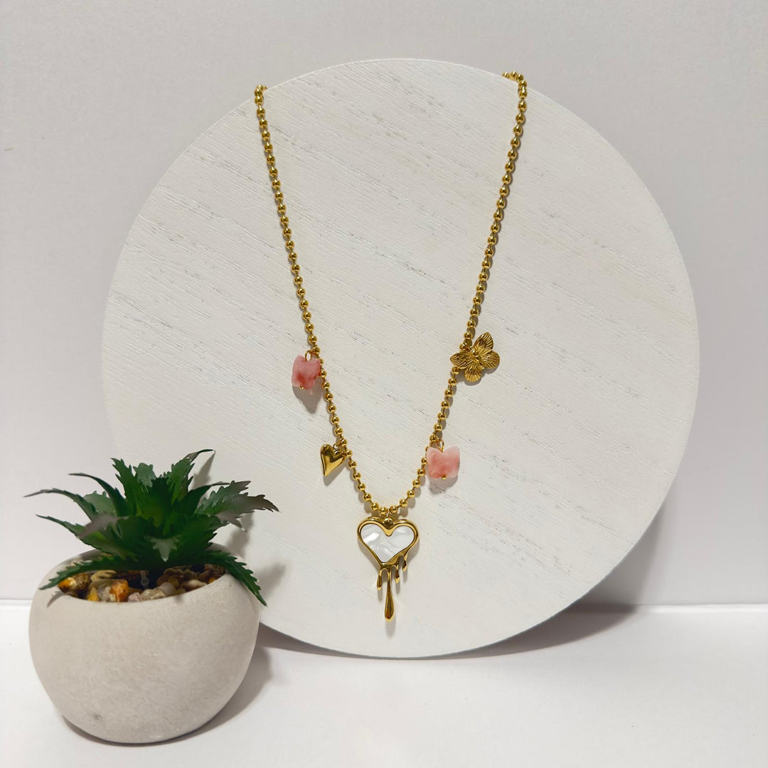 Melting Heart & Butterfly Charm Necklace