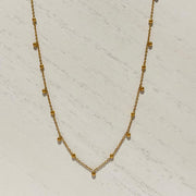 Gold Beaded Chain Necklace – 18K Gold Plated