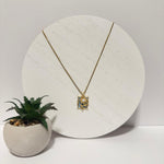 Load image into Gallery viewer, Blue Enamel Floral Pearl Pendant Necklace – 18K Gold Plated