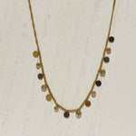 Load image into Gallery viewer, Gold Disc &amp; Crystal Charm Necklace – 18K Gold Plated