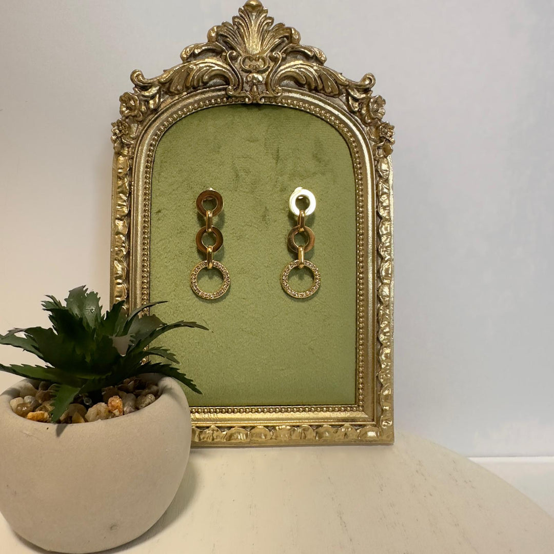 Trinity Link Earrings – 18K Gold Plated