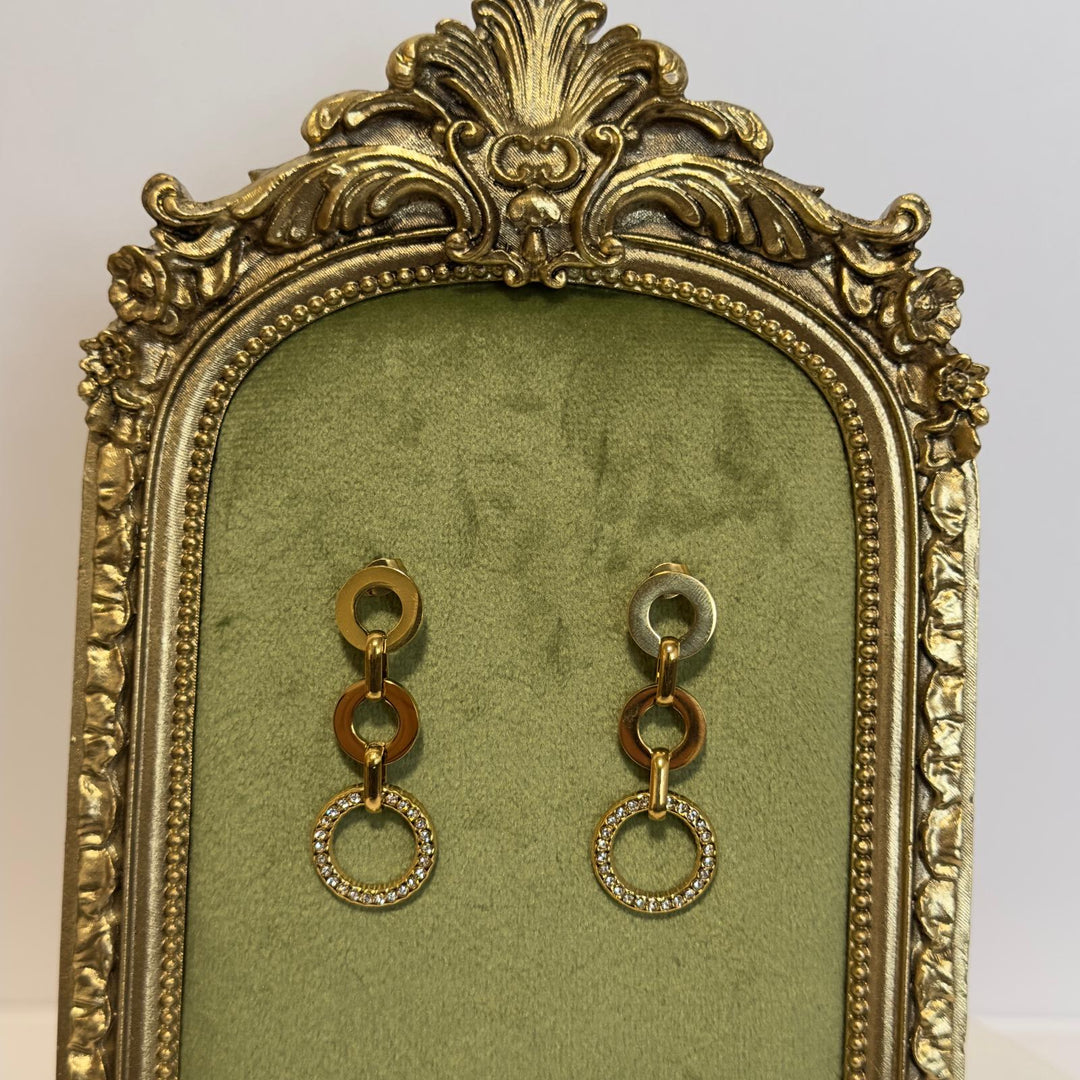 Trinity Link Earrings – 18K Gold Plated