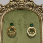 Load and play video in Gallery viewer, Orbit Elegance Earrings - (Emerald &amp; Crystal)