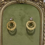 Load and play video in Gallery viewer, Orbit Elegance Earrings - (Emerald &amp; Crystal)