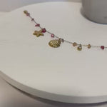 Load and play video in Gallery viewer, Seashell &amp; Starfish Gemstone Charm Bracelet