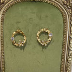 Load and play video in Gallery viewer, Luna Bloom Earrings – White &amp; Emerald Crystal